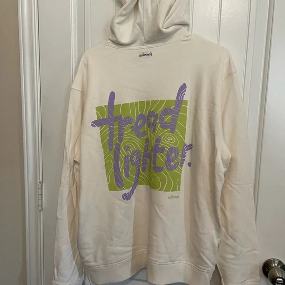 🌻 Allbirds Hooded Unisex Sweatshirt SIZE XL Natural White Tread Lighter - NWT - Picture 3 of 8